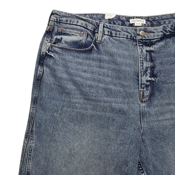 Good American Good Skate Jeans Womens 28 High Rise Loose Leg Step Insert Outseam